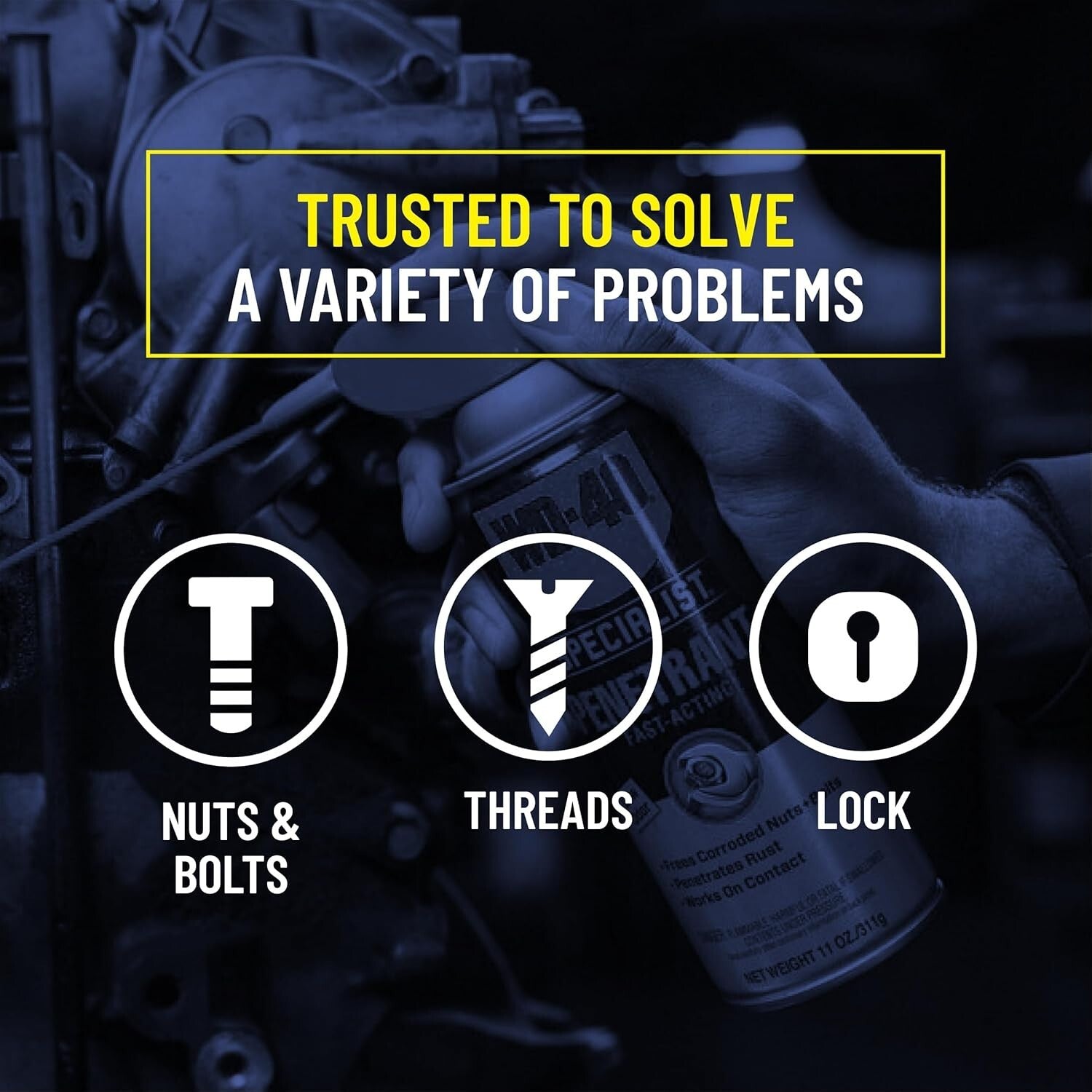 Fast-Acting Penetrant Lubricant with Dual Spray Nozzle - 6 Cans, 11 OZ Each