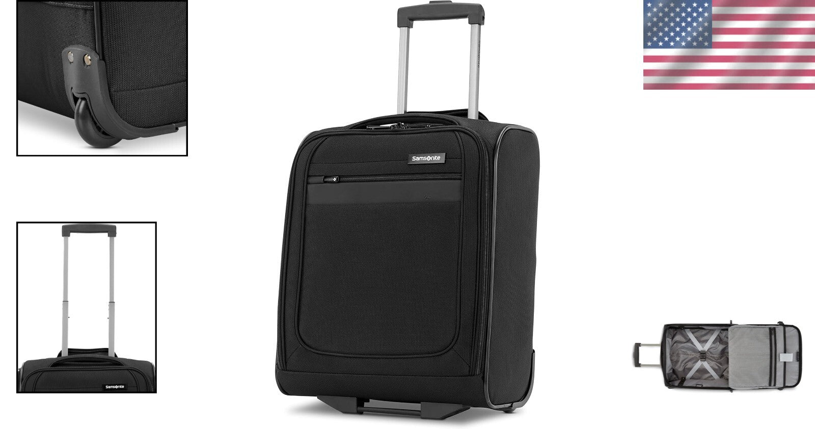 Ascella 3.0 Expandable Spinner Luggage with USB Charging and Organization, Black