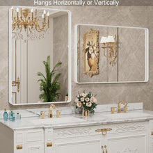 Load image into Gallery viewer, Large 24x36 Brushed Finish Aluminum Bathroom Mirror - Horizontal/Vertical Mount