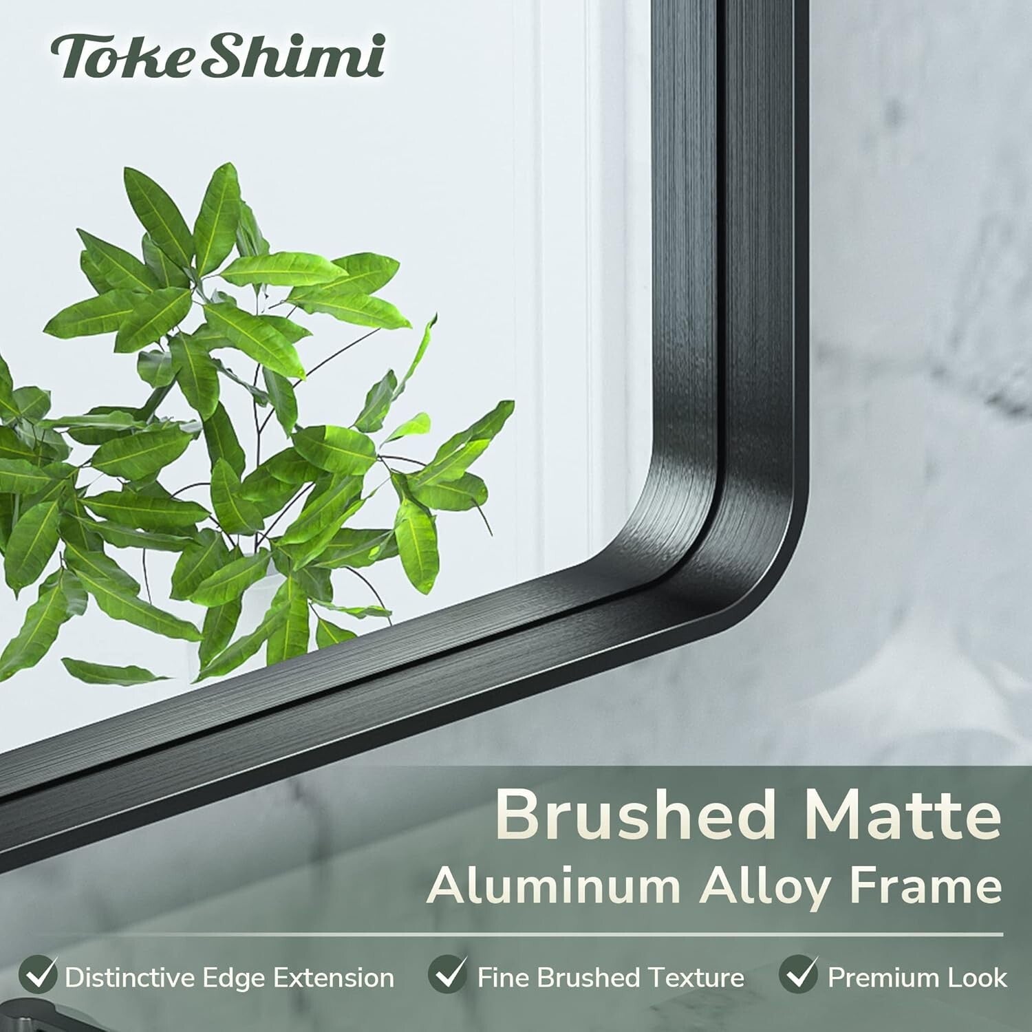 Modern 20"x30" Matte Black Vanity Mirror - Frameless Design & High Clarity