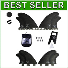Load image into Gallery viewer, Quad 4 Surfboard Fins - Lightweight Honeycomb Design with Fin Kit &amp; Travel Bag