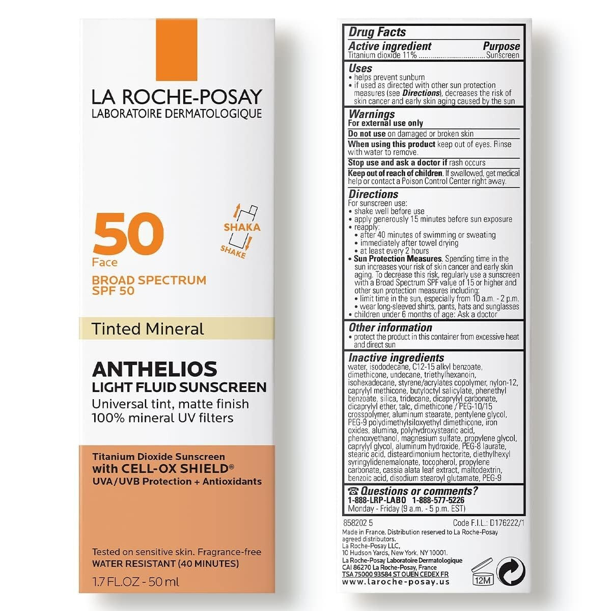Anthelios Tinted Sunscreen SPF 50+ – Broad Spectrum Protection, No White Cast