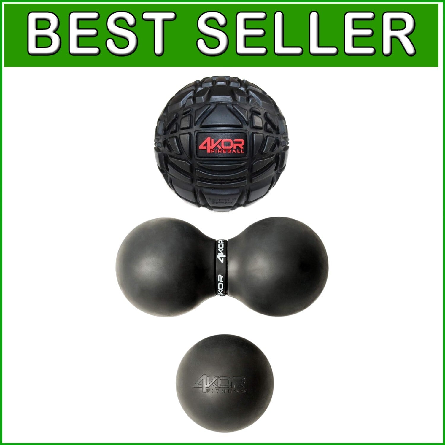 4KOR Peanut Massage Balls - Deep Tissue Therapy for Muscle Relief & Flexibility