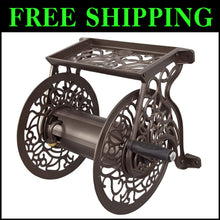 Load image into Gallery viewer, Premium Wall-Mounted Hose Reel Made of Durable Cast Aluminum - Bronze Finish