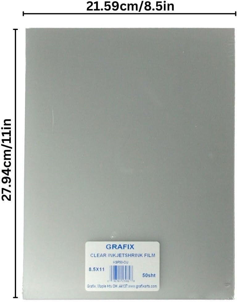 50 Sheets of Clear Inkjet Shrink Film for Jewelry & Kids Crafts - Easy to Use