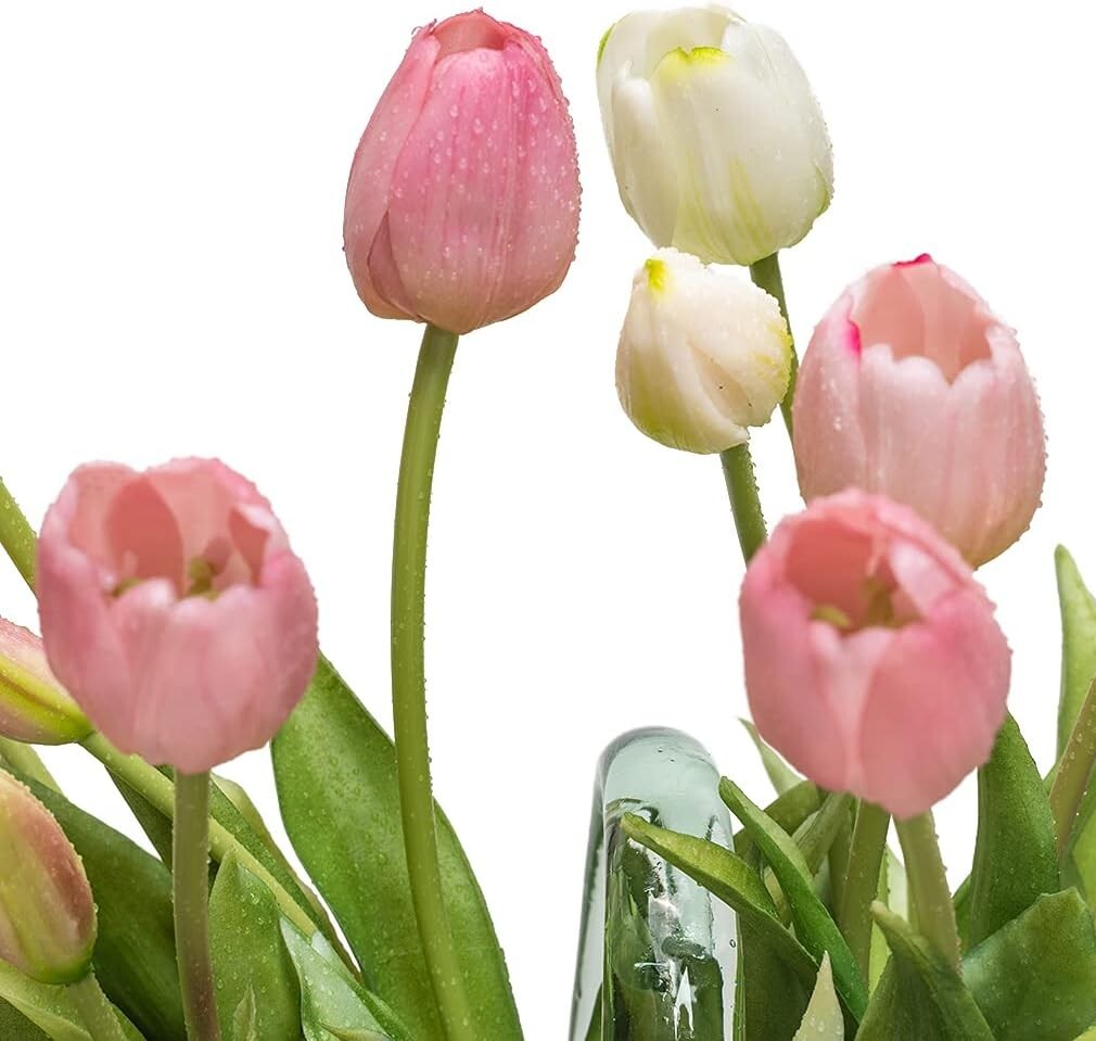 Flexible Stems Real Touch Artificial Tulips - 40pcs for DIY Floral Arrangements