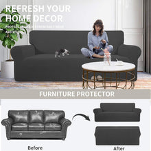 Load image into Gallery viewer, Soft Jacquard Loveseat Slipcover with Non-Slip Anchors - 80% Polyester Blend