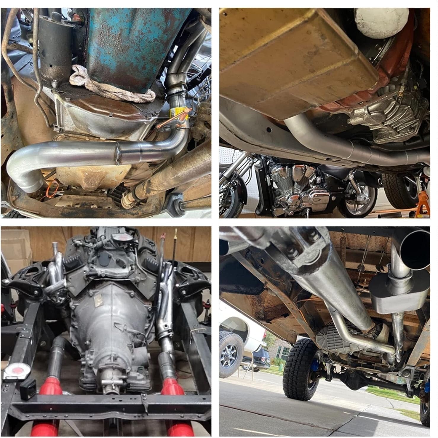 Custom 3" T304 Stainless Steel Exhaust Pipe Kit - 16G, 8 PCS with Mandrel Bends