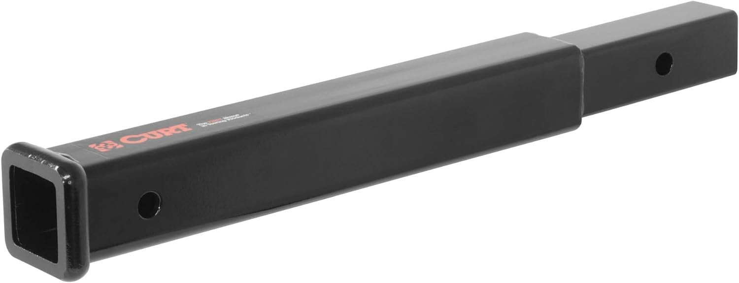 Durable 18-Inch Trailer Hitch Extension, Gloss Black Finish, 3,500 lbs Capacity