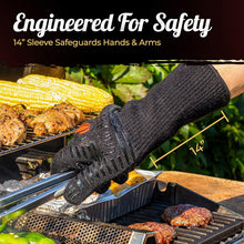 Load image into Gallery viewer, Premium BBQ Gloves - 1472°F Heat Resistant Grilling Gloves for Maximum Safety