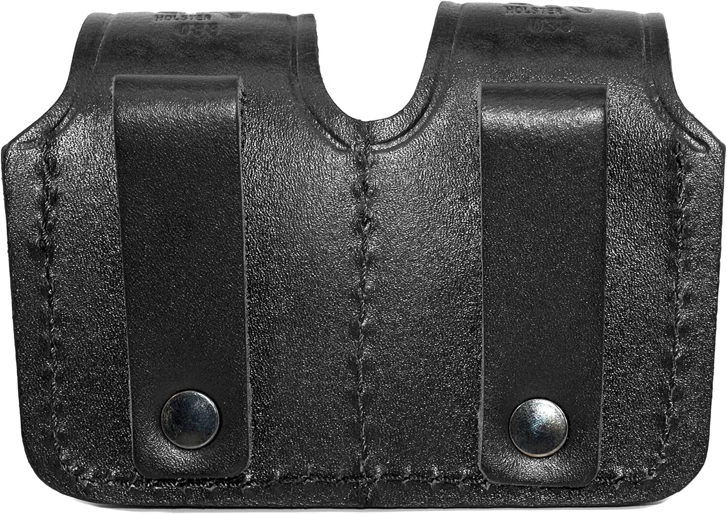 Genuine Cowhide Leather Double Speedloader Carrier for .38 Special & 357 Magnum