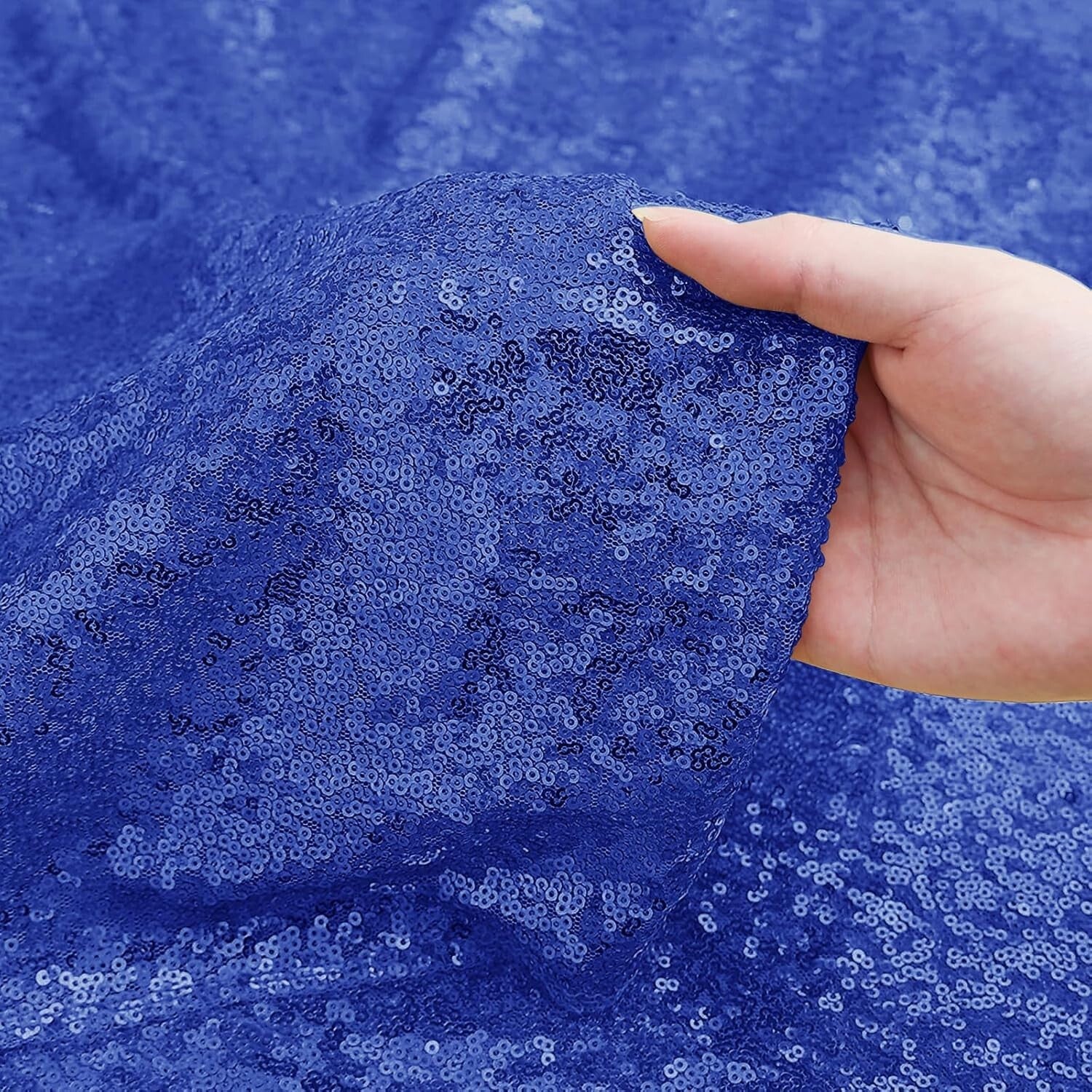 Elegant 4-Piece Navy Sequin Photography Backdrop - 2FT x 8FT Perfect for Parties