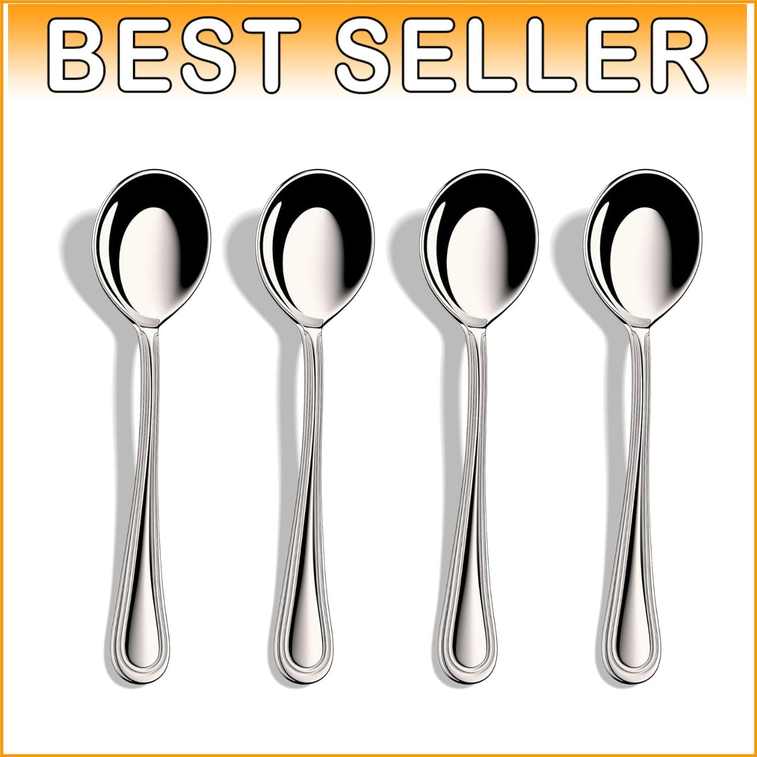 Classic 7-Inch Stainless Steel Soup Spoons - Set of 12 for Elegant Dining