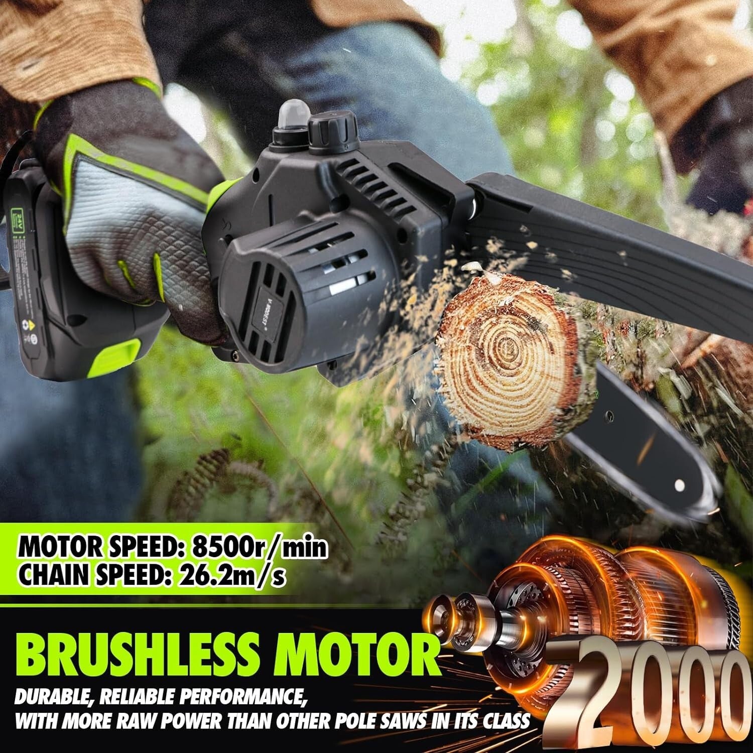 Efficient 5.5 LB 2-in-1 Chainsaw with Automatic Lubrication & Safety Features