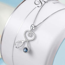 Load image into Gallery viewer, Sterling Silver Stethoscope Pendant Necklace - Perfect Gift for Doctors &amp; Nurses
