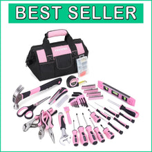 Load image into Gallery viewer, Complete Pink Tool Set - 220 Pieces with 12-Inch Storage Bag for Women