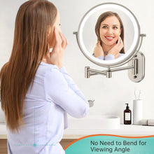 Load image into Gallery viewer, 8-Inch Lighted Bathroom Makeup Mirror - Double-Sided 1X &amp; 10X with Touch Dimming