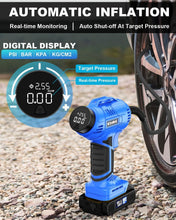 Load image into Gallery viewer, Portable Tire Inflator with 20V Battery &amp; Digital Display - 150 PSI Efficiency