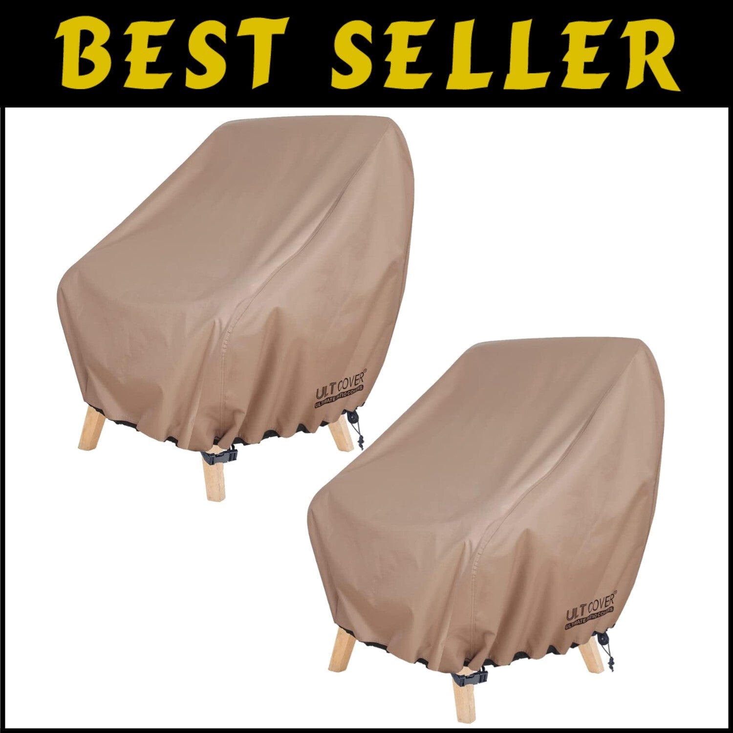 Waterproof Patio Chair Covers – Outdoor Lounge Protector for Deep Seats - 2 Pack