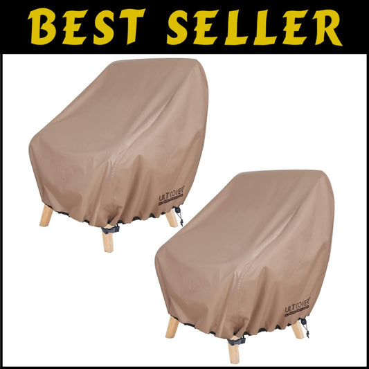 Waterproof Patio Chair Covers – Outdoor Lounge Protector for Deep Seats - 2 Pack