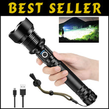 Load image into Gallery viewer, Adventure-Ready Tactical LED Flashlight: 990000 Lumens, Lightweight &amp; Waterproof