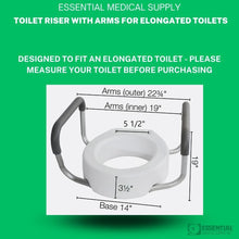 Load image into Gallery viewer, Durable Elevated Toilet Seat Riser for Easy Access - Fits Elongated Toilets Only