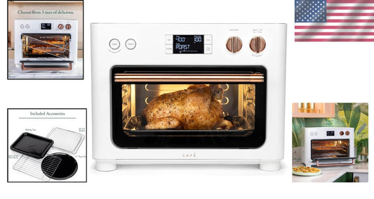 Couture Air Fry Oven - Versatile Matte White Kitchen Appliances with LCD Display