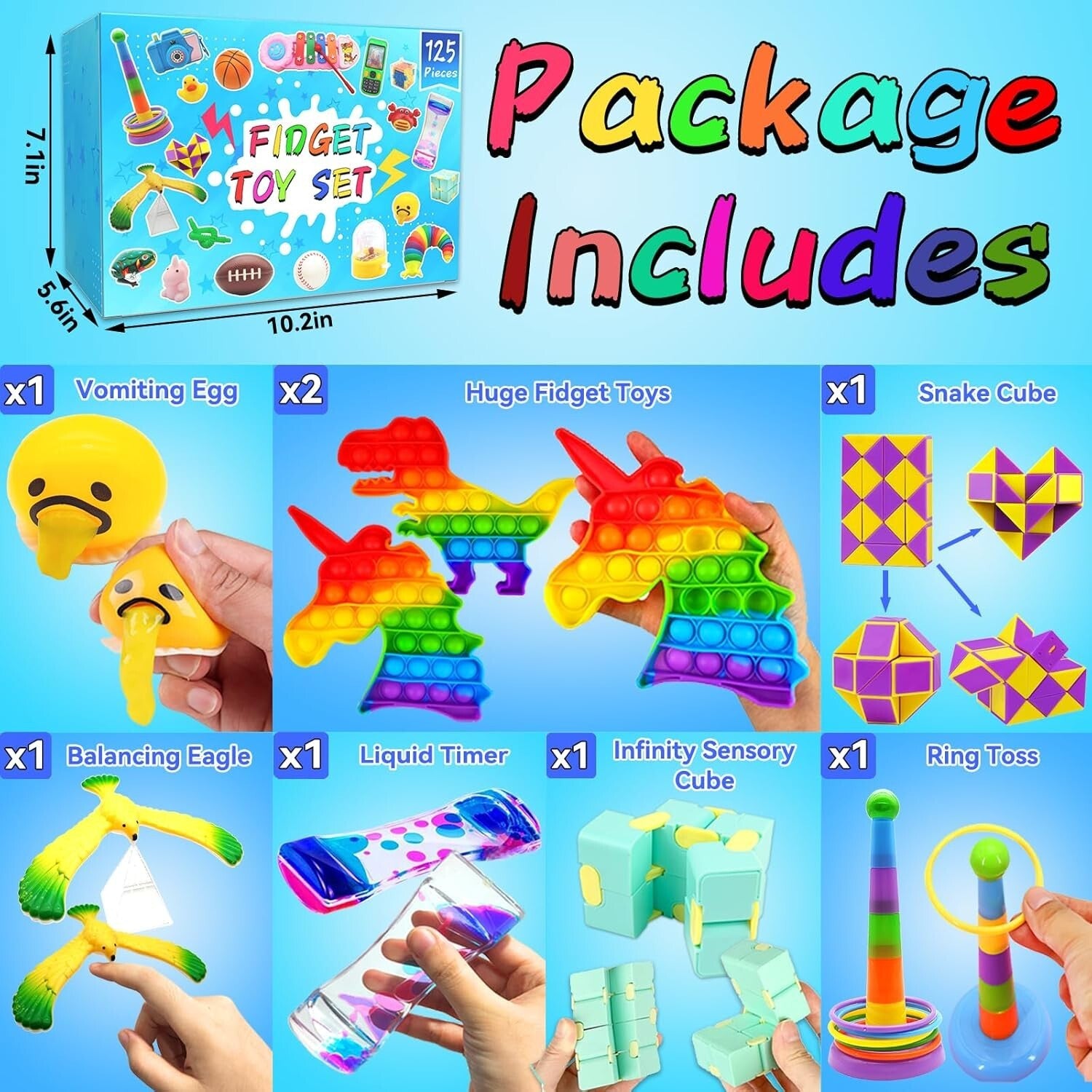 125 Unique Fidget Toys - Perfect for Classroom Rewards and Birthday Parties