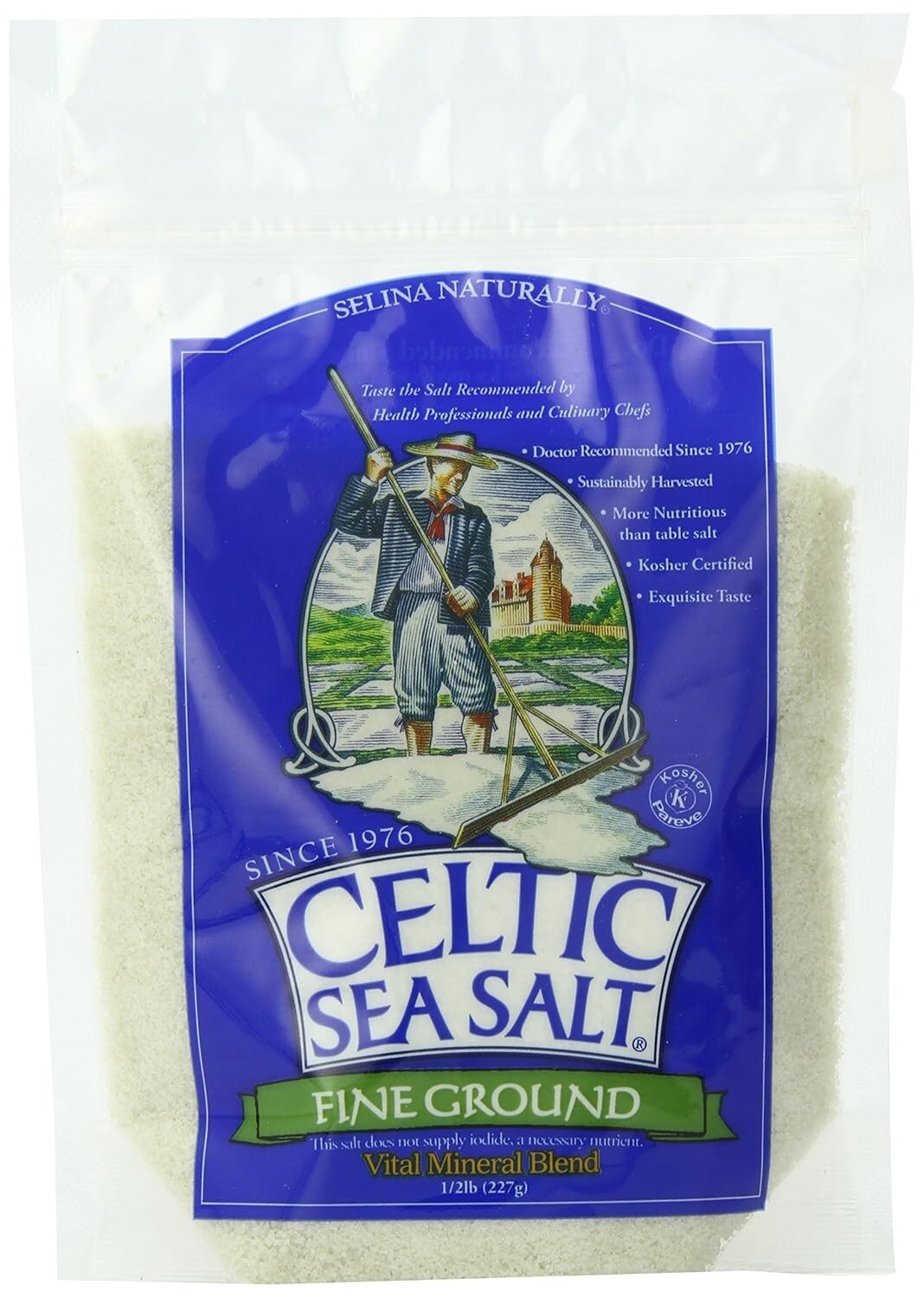 Versatile Fine Ground Sea Salt - 48 oz. of Authentic Taste, 6 Resealable Bags
