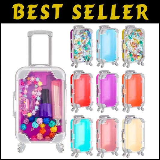 12 Colorful Plastic Mini Suitcase Party Favor Boxes - Perfect for Any Occasion