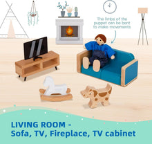 Load image into Gallery viewer, Complete Dollhouse Accessories with Family and Dog - Imaginative Play Set