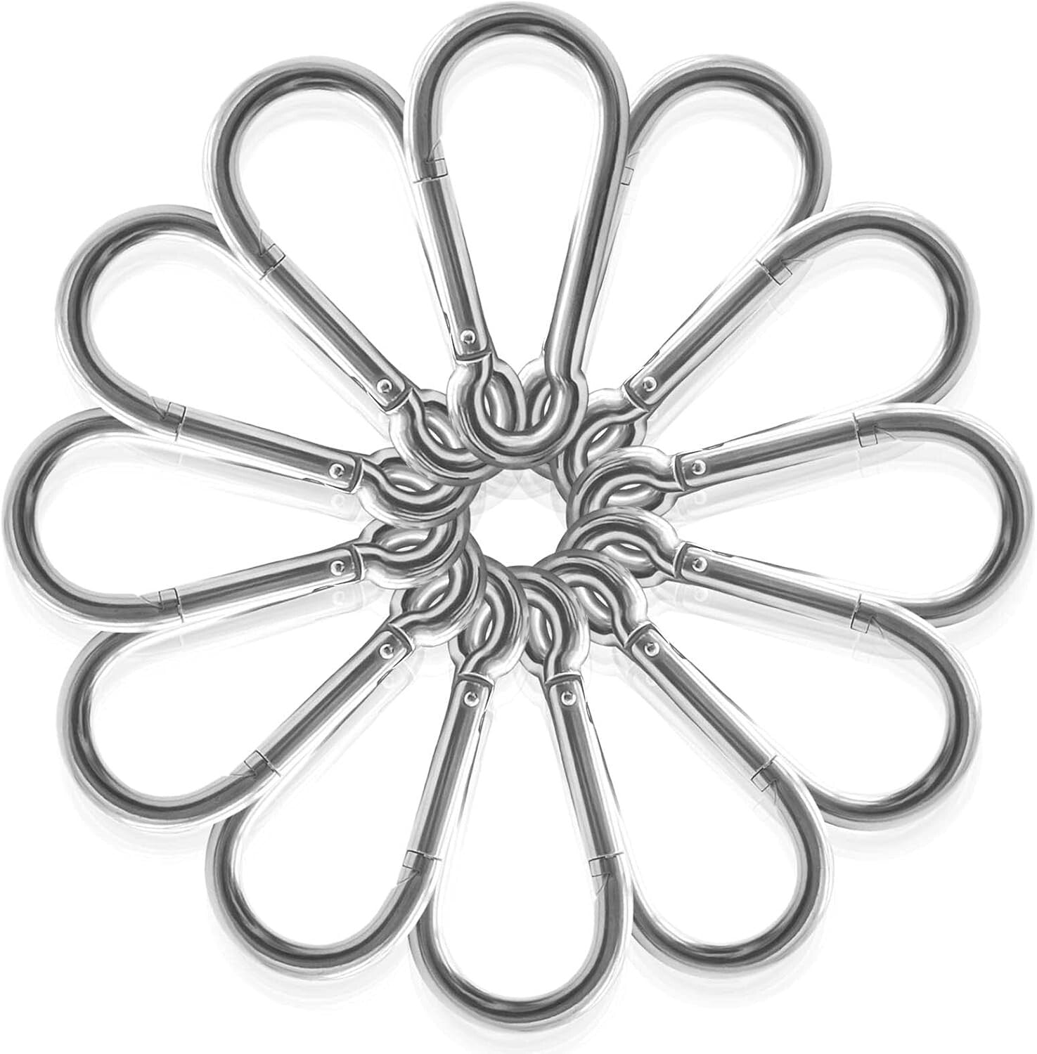 500lbs Capacity M8 Steel Carabiner Clips - Perfect for Outdoor Activities