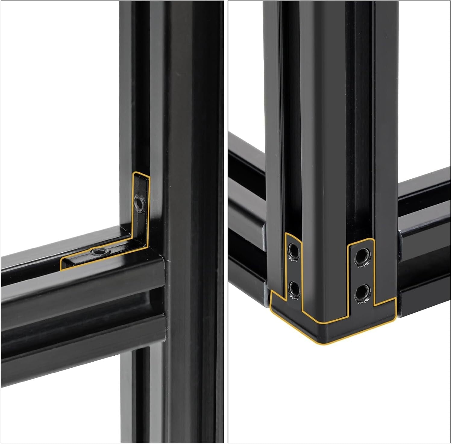 Versatile 4040 Aluminum Extrusion Connectors - 20pcs L-Shape Bracket with Screws