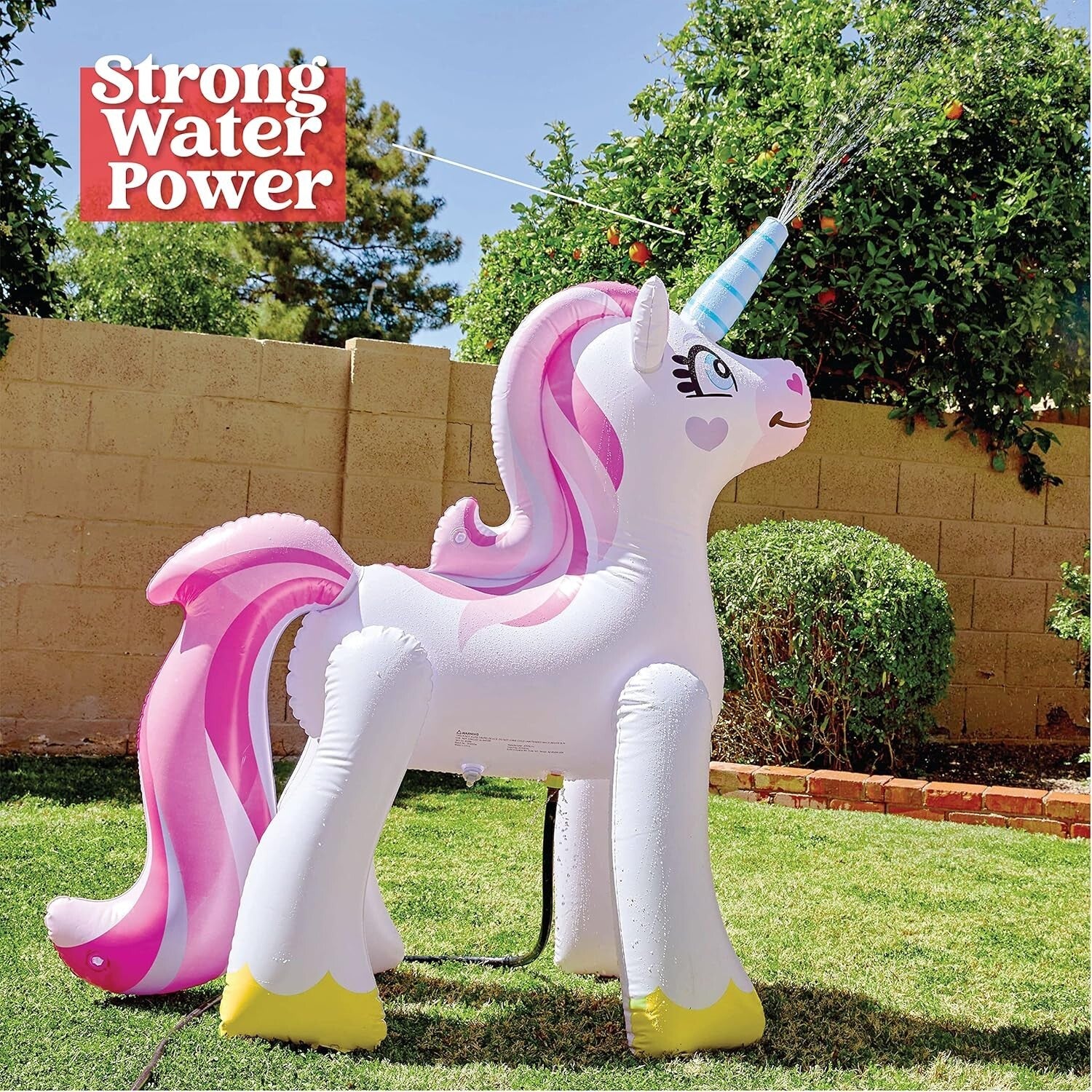 Fun & Easy 63" Pink Unicorn Inflatable Sprinkler - Perfect for Summer Play