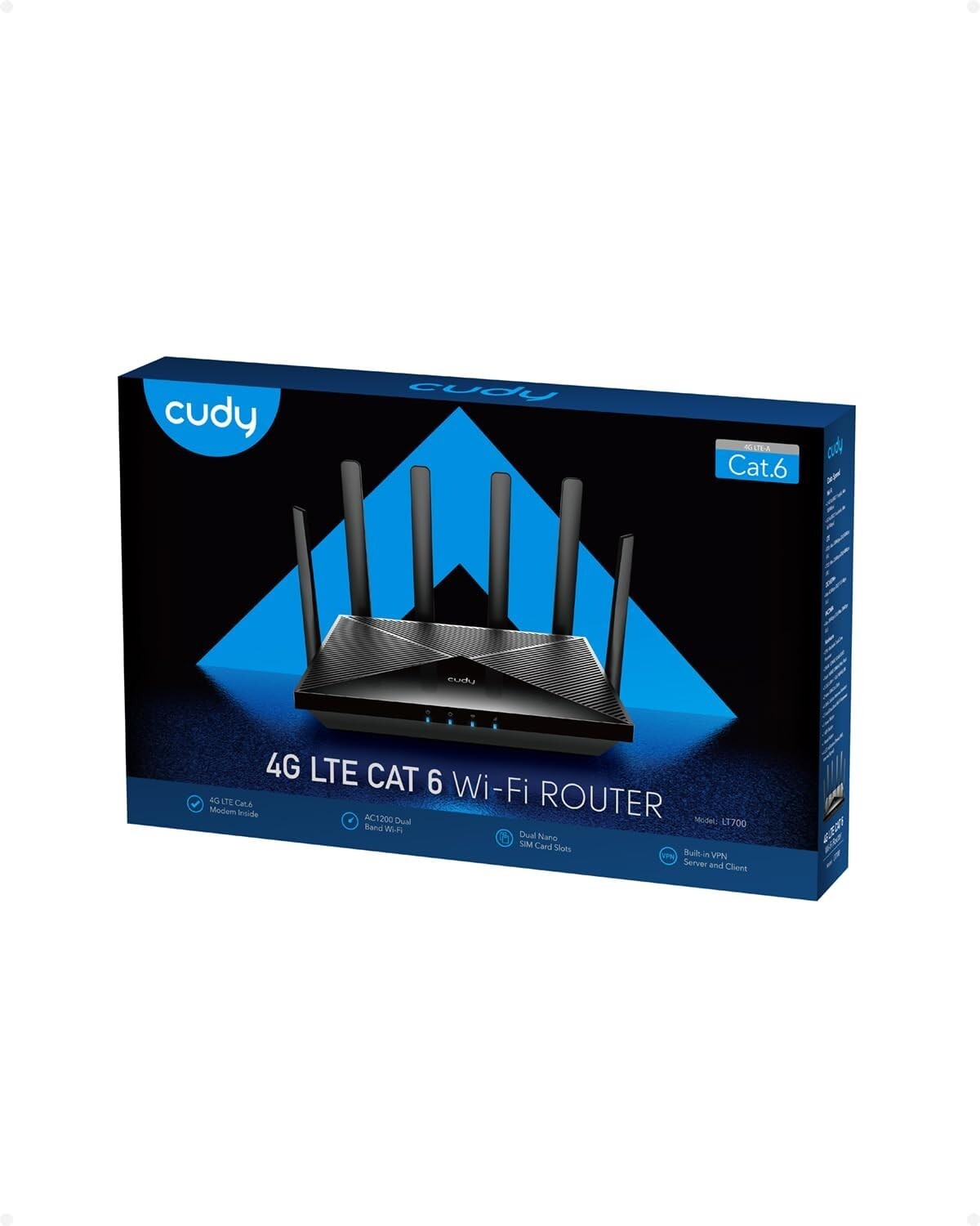 Smart 4G LTE Cat 6 WiFi Router with MIMO Antennas - Fast, Secure, Versatile