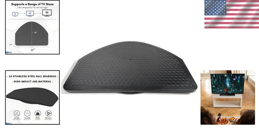 Durable 21-Inch TV Swivel Base with Steel Ball Bearings - Glare-Free Viewing