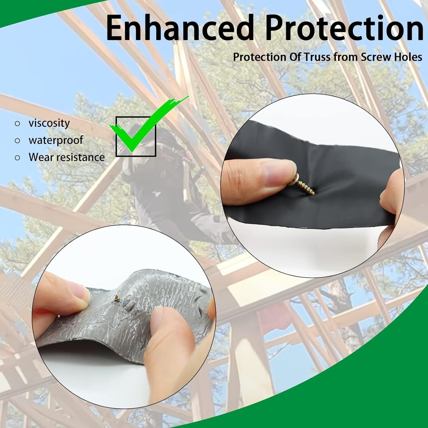 12 Rolls Butyl Deck Joist Tape - Waterproof Self-Adhesive Weather Protection