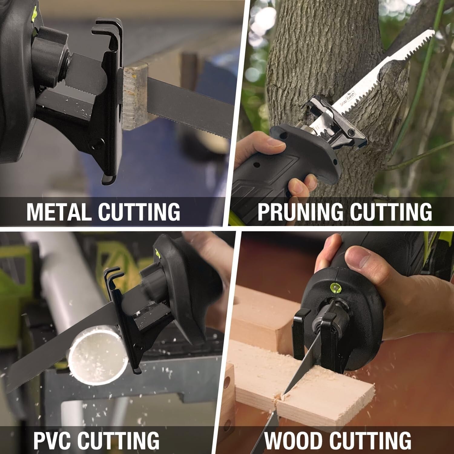 20V Cordless Reciprocating Saw - 3000 SPM, Tool-Free & LED Light for Precision