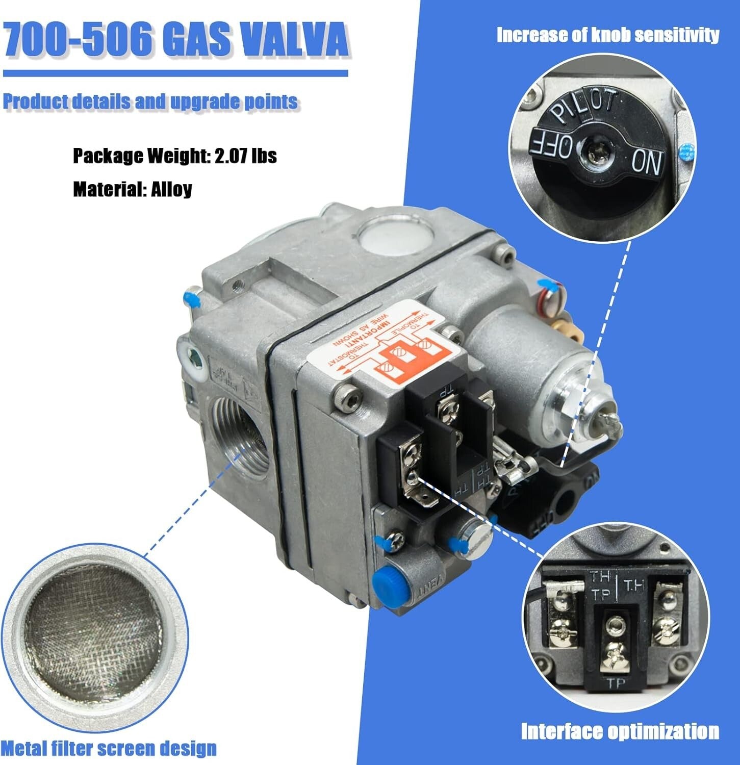 Durable 2-Port Gas Control Valve with Pilot Outlet and Standard NEMA Connections