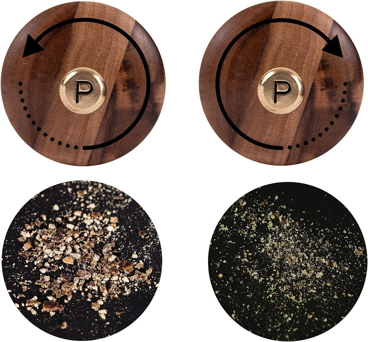 Elegant Acacia Wood Salt and Pepper Grinder Set with Adjustable Ceramic Mill