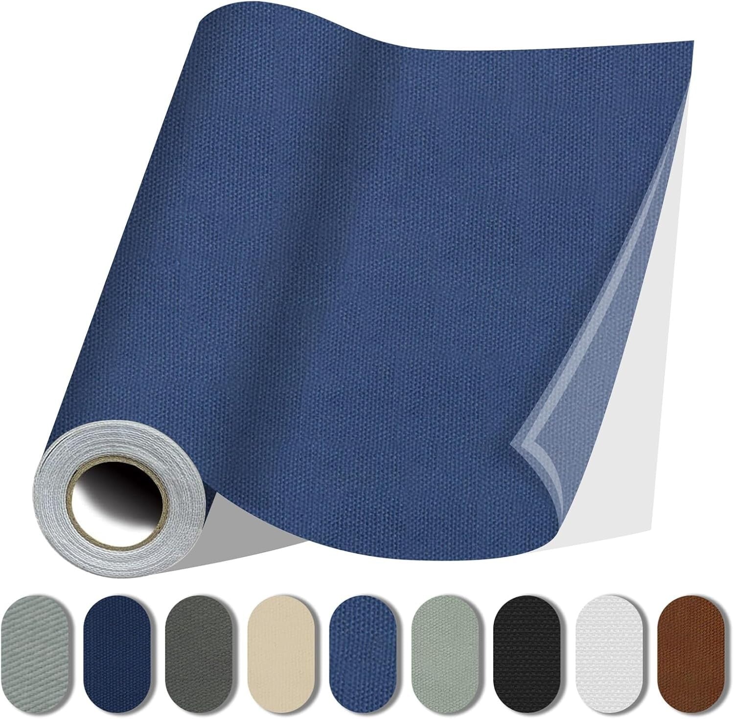 Durable Self-Adhesive Fabric Patch, 35x79 in Blue Grey - Quick Furniture Repair