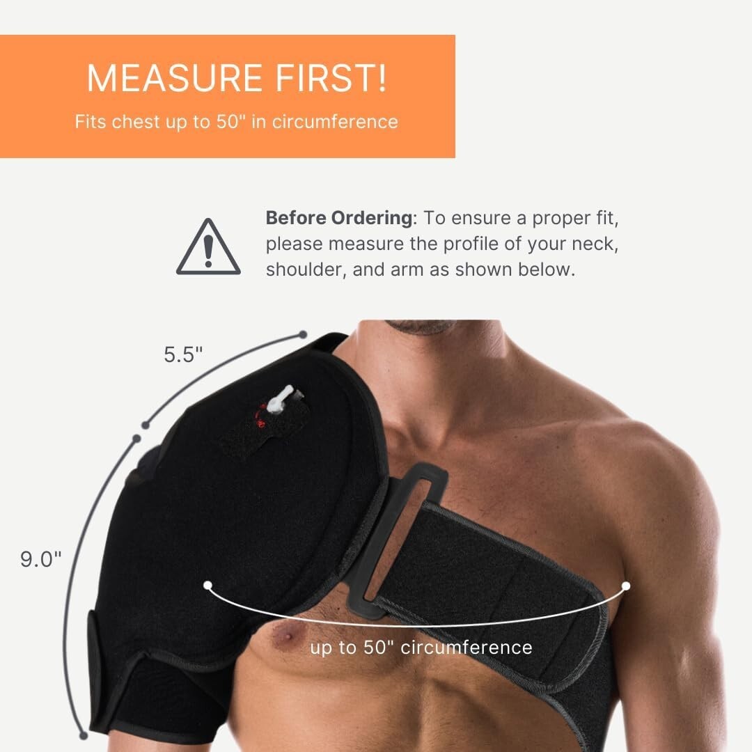 Hot/Cold Shoulder Therapy Wrap with Compression Pump - Ideal for Injury Recovery