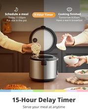 Load image into Gallery viewer, Programmable Stainless Steel Rice Cooker - 2 QT with Non-Stick Pot, UL Certified
