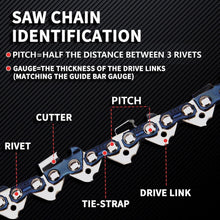 Load image into Gallery viewer, Professional 20" Chainsaw Chain Set with Chrome Rivets - Fits Many Brands
