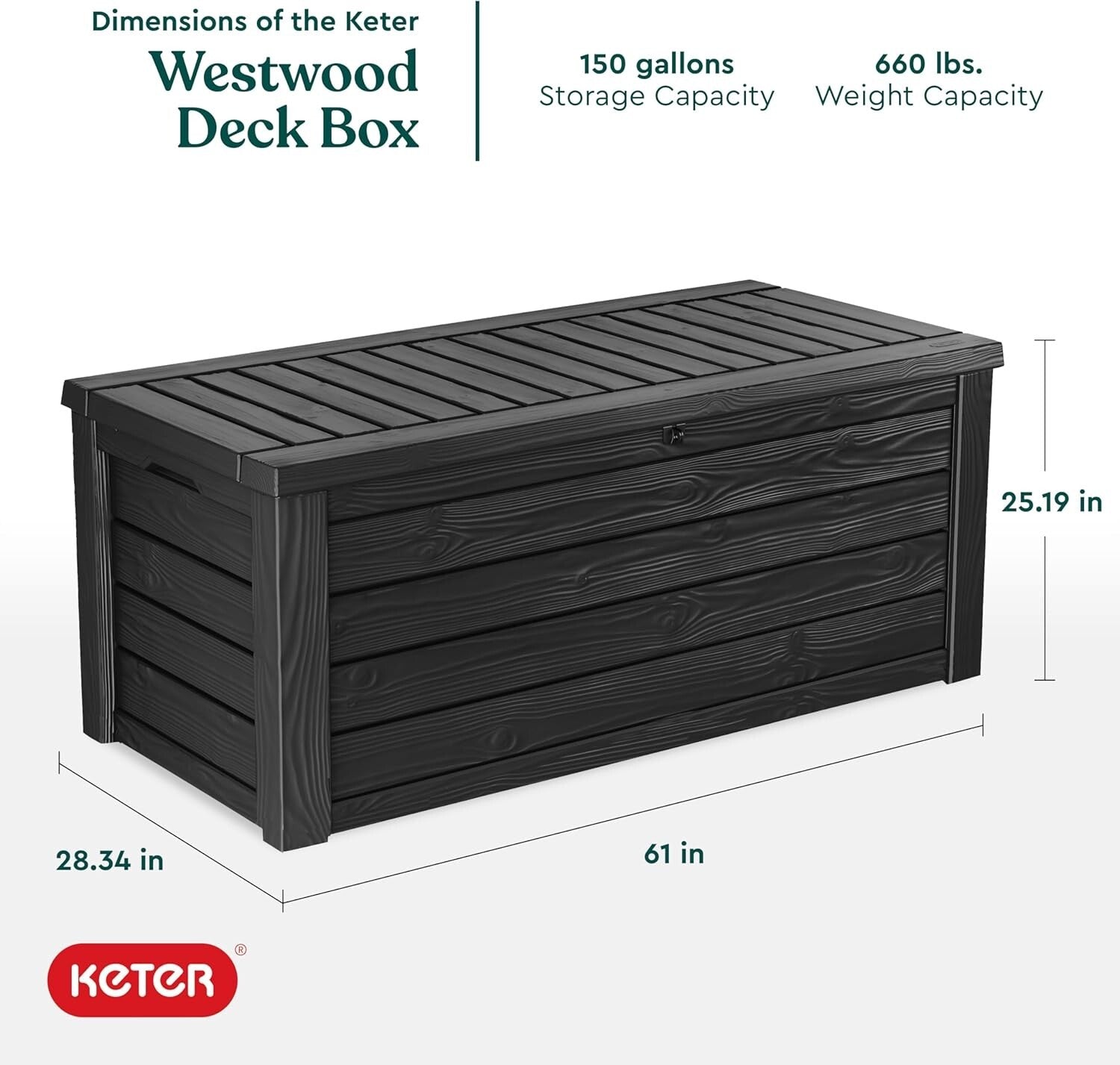 Elegant Lockable Outdoor Storage Box & Bench - 150 Gallon Waterproof Design