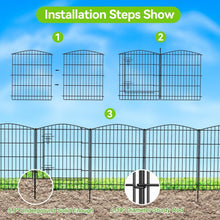 Load image into Gallery viewer, Elegant Decorative Metal Garden Fence with 12 Panels &amp; Gate, 23.6ft L x 30in H
