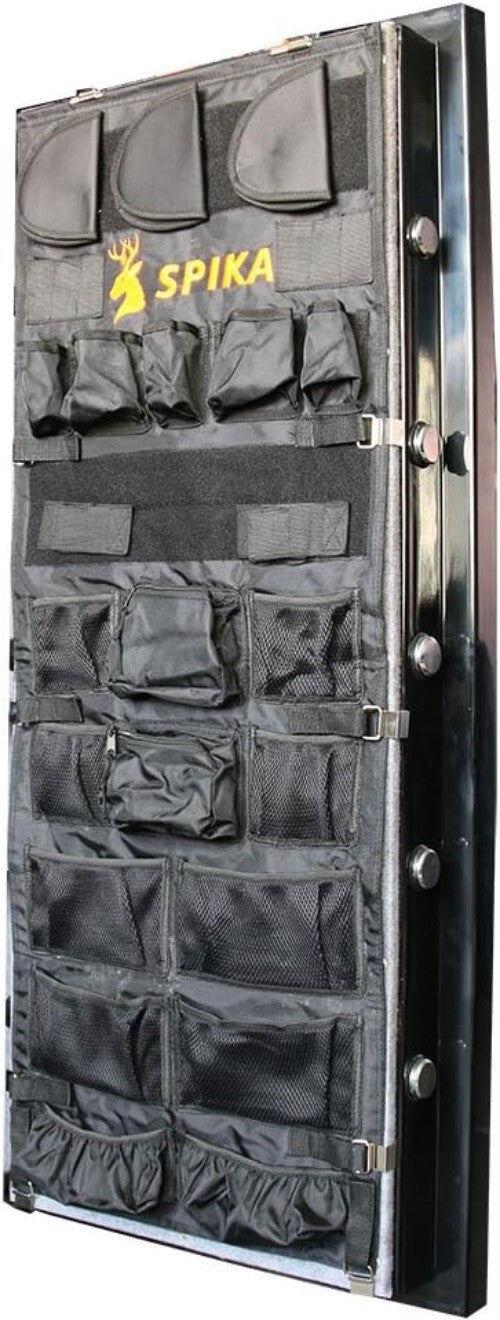 Elegant Gun Safe Door Organizer with 15 Pockets, Easy Installation, Black Finish