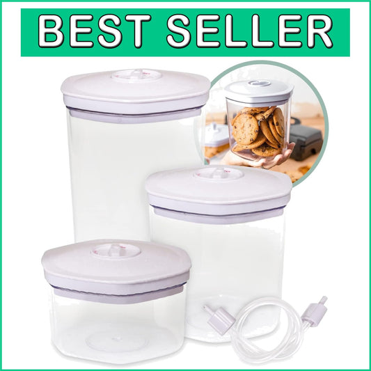 Airtight Vacuum Food Containers - Durable, BPA Free, Effortless Kitchen Storage
