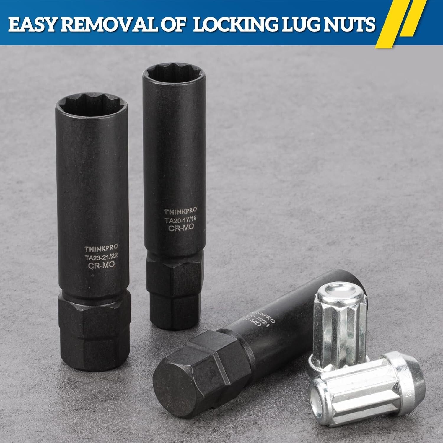 10-Spline Lug Nut Key Set - Compatible with Bimecc 3-Piece Wheel Lock Tool