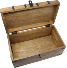 Load image into Gallery viewer, Large Handcrafted Storage Chest with Vintage Iron Lock - 14.5x8x6.75 Inches